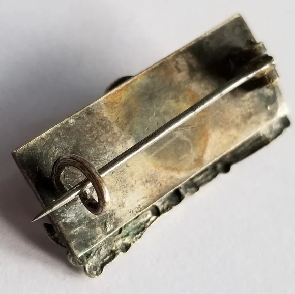 Antique Victorian brooch Peking glass bird pin - Picture 13 of 13